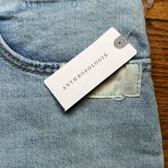 Anthropologie Blue Cotton High Rise Y2K Vintage Jorts With Colorful Patches A32 - Picture 2 of 4